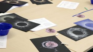 Chalk drawings of the eclipse will be one of the hands-on activities at "Solar Saturday."