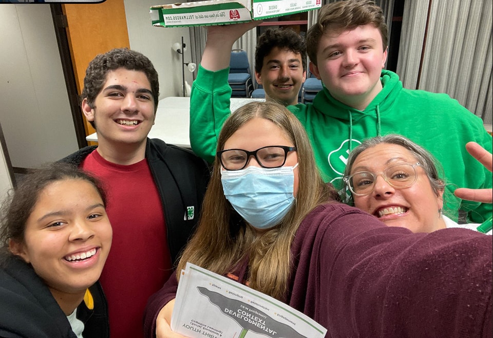 Greenville County Teen Council members taking a selfie with 4-H agent