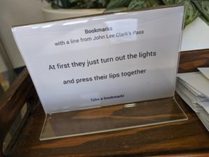 Sign describing the contents of the braille bookmark.