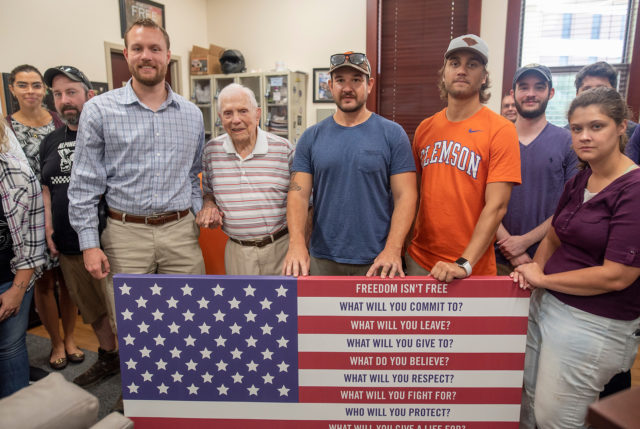 Col. Ben Skardon with Veteran at Clemson University