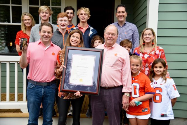 Pam Maddex Hendrix’s Honorary Alumna designation presented to her husband Bill and the entire Hendrix family