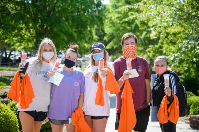 Clemson students received shirts and popsicles after giving on Give Day