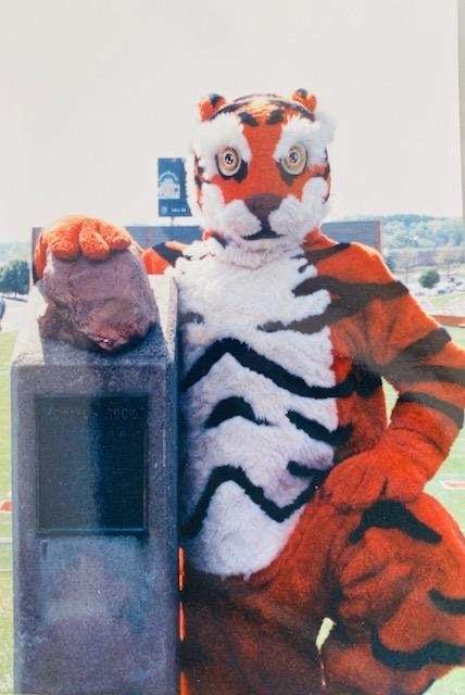 Stuart was the official Clemson Tiger mascot while a student from 1987 to 1990. 