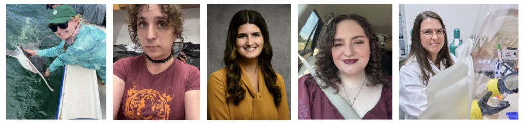 Five headshots of the graduate award winners.
