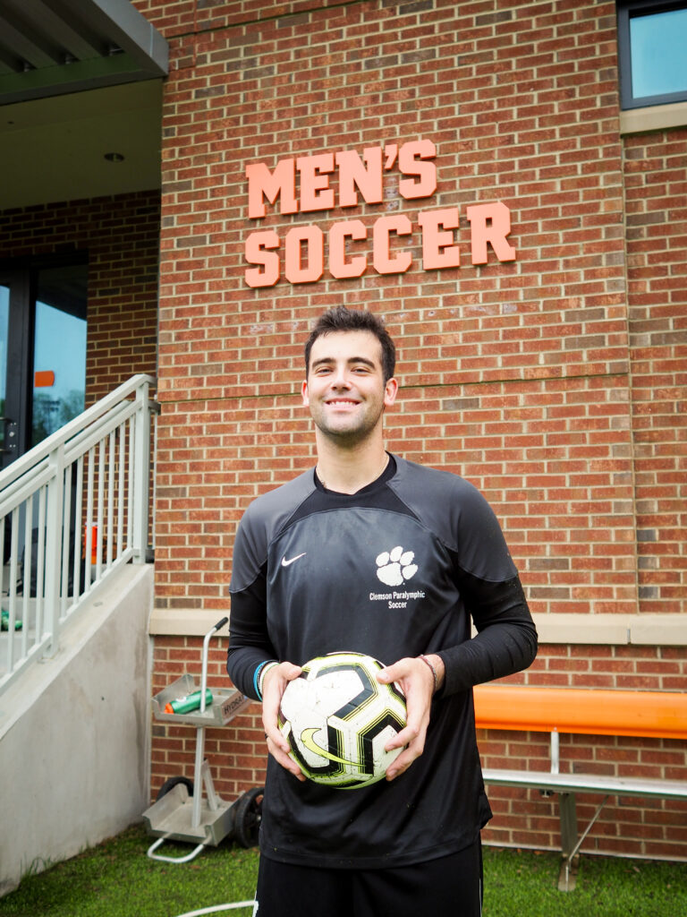Goalkeeper Max Alberici is the team's starter, who saw an opportunity to play sports at the collegiate level and joined Clemson Paralympic Soccer.
