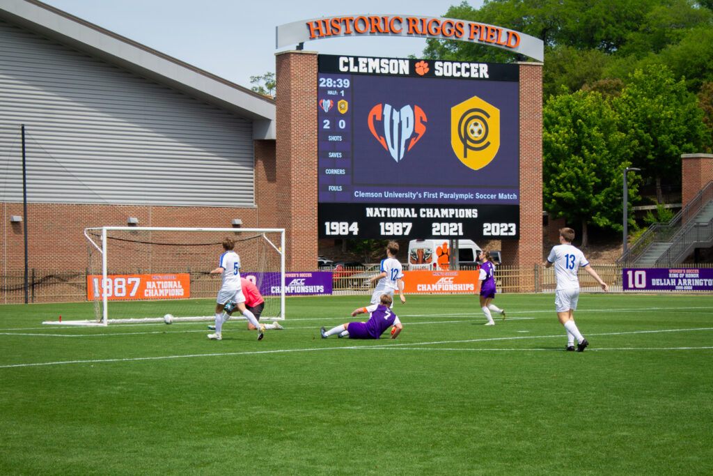 The Clemson Paralympic Soccer team during their first match