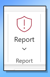 Screenshot of the Report button in Outlook
