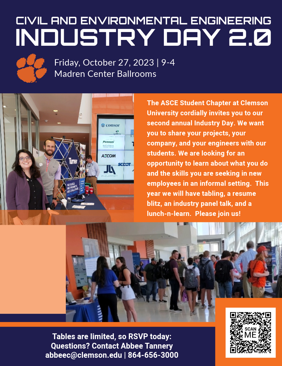 CE AN EE Industry Day 2.0 is October  27, 2023 from 9-4 in the MAdren Center Ballrooms.