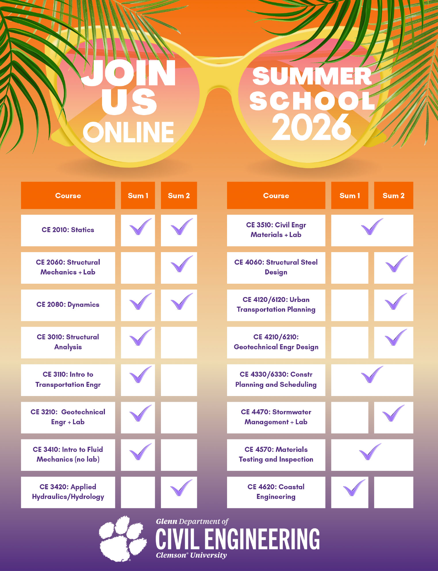 Join Us Online fro Summer School 2026. Choose Summer 1, Summer 2, or Full Summer option.
