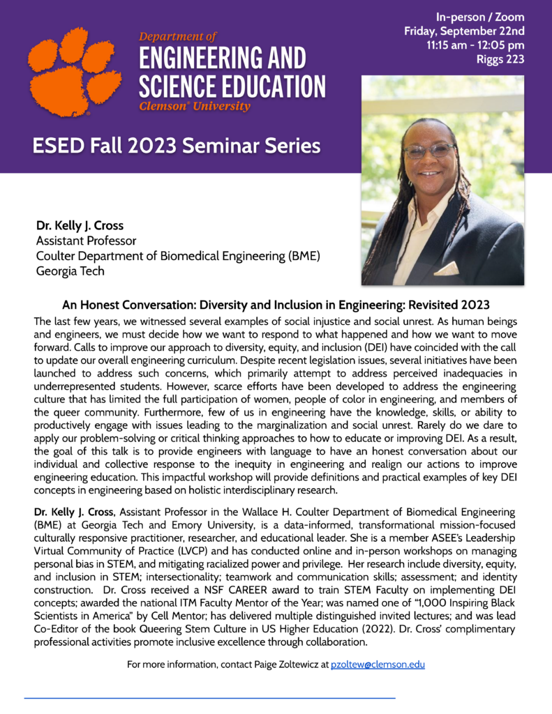 Dr. Kelly J. Cross Assistant Professor Coulter Department of Biomedical