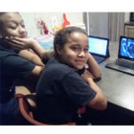 Colleton County 4-H members watch the Mars landing. 