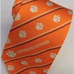 Orange tie with tigerpaws design.