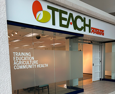 Entrance to a center in a building.