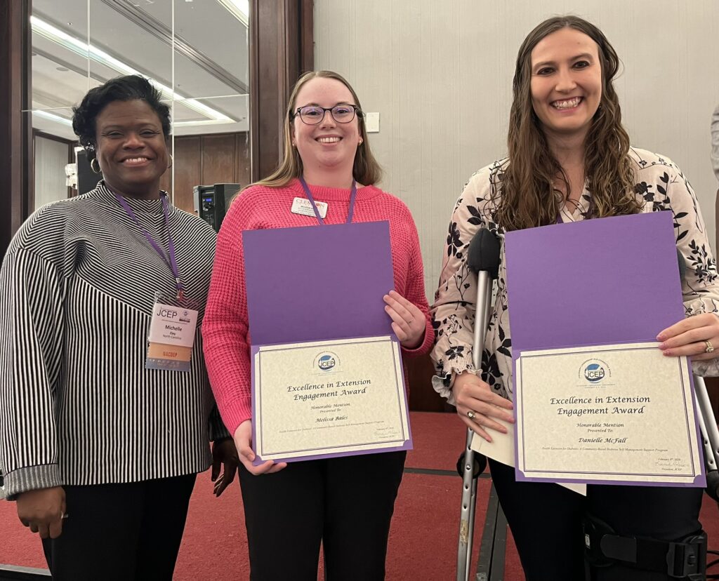 Group picture:  Danielle and Melissa with Michelle Elley (JCEP planning committee)