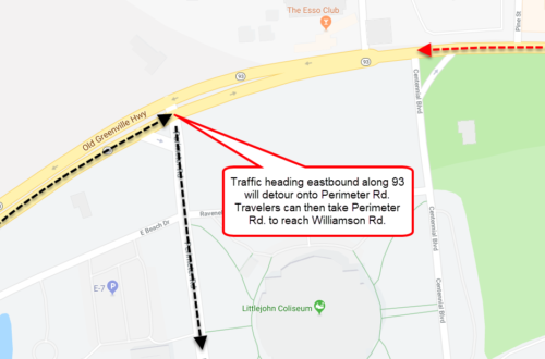 Drivers traveling eastbound can reach Williamson Rd. via Perimeter. 
