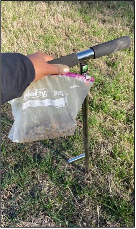 soil probe stuck in the ground