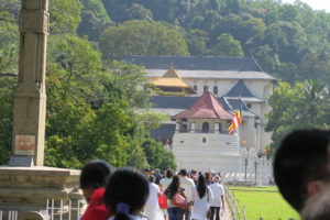 Pilgrims visiting the Temple of the Tooth in Kandy.
