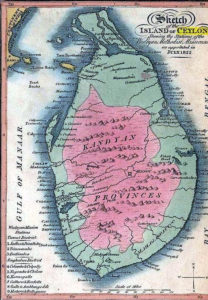 19th century British Map of Ceylon