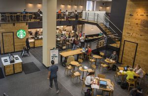 Wide pic of new Cooper LibraryStarbucks