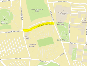 Pic of Avenue of Champtions road closure