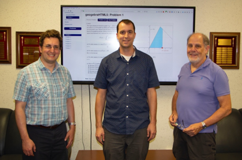 Photo of Michael Burr, Matt Macauley and Matt Saltzman, professors in the School of Mathematical and Statistical Sciences, are using open source WeBWork in their courses.