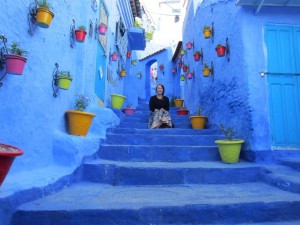 Laura in Chefchaouen, Morocco, during one of her trips while studying abroad.