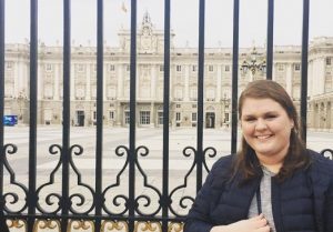 Elizabeth visiting the Royal Palace of Madrid, the official residence of the Spanish Royal Family. (Photo courtesy of Graciela Tissera.)