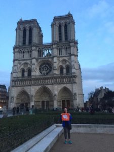 Mari at Notre-Dame Cathedral in Paris, France. (Photo courtesy of Mari Lentini.)