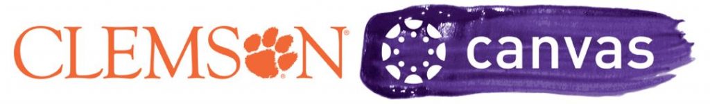 Clemson and Canvas logos placed side by side
