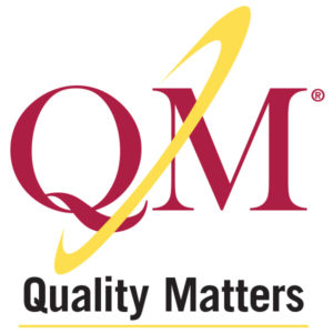 Qm logo in red and gold