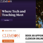 Sample page on the new CO website, reading "Where Tech and Teaching Meet"; a button saying "Learn More" and instructions for using Bookings to contact CO staff.