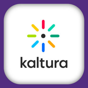 Kaltura logo with a purple border.