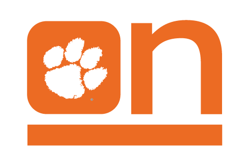 Orange letters O and N for Clemson Online.