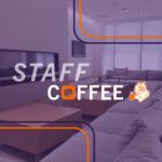 Interior of campus building with text that reads "Staff COFFEE"
