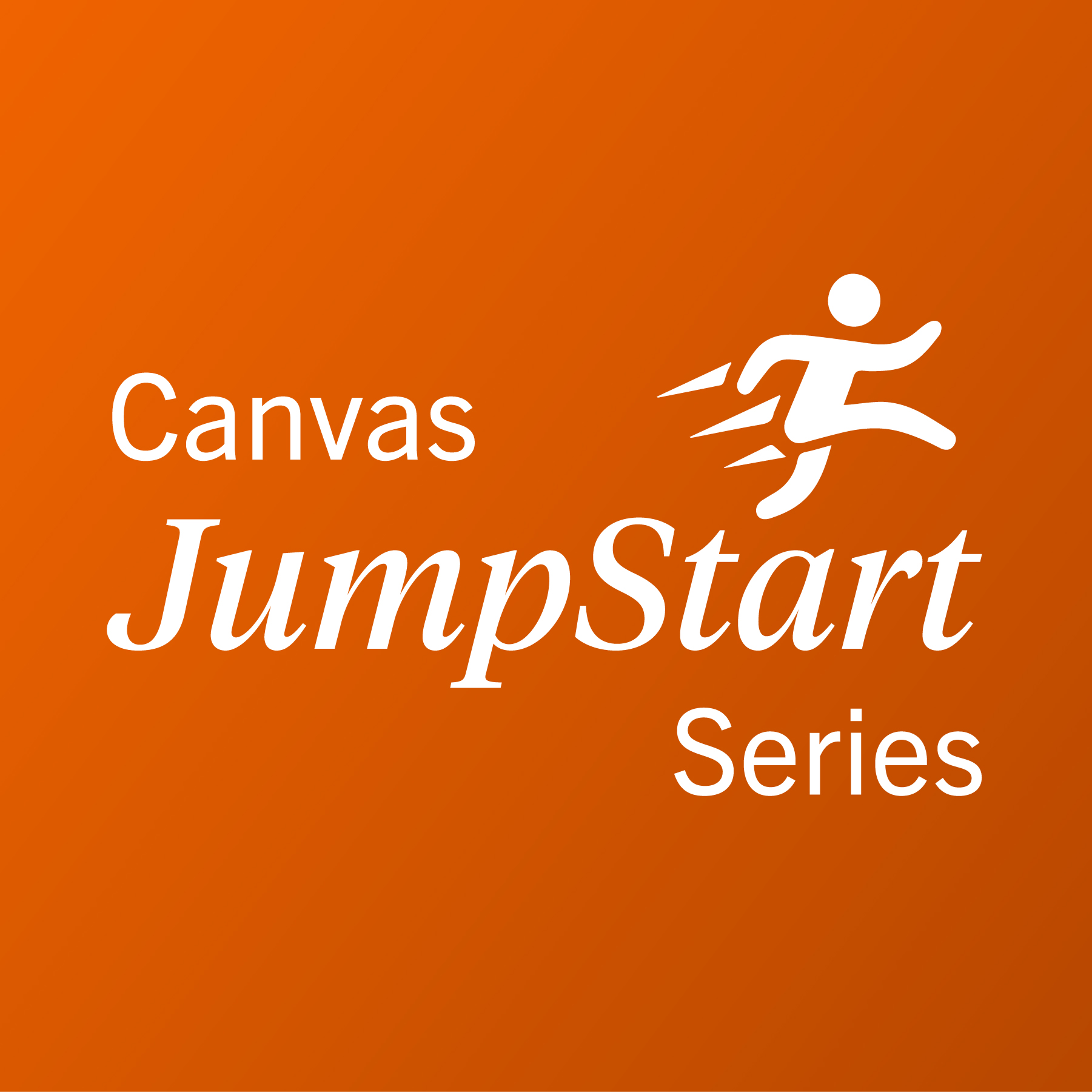 Text that reads: "Canvas Jumpstart Series" with Icon of a stick figure jumping