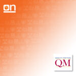 Clemson Online and QM logo displayed on a orange and white gradient background