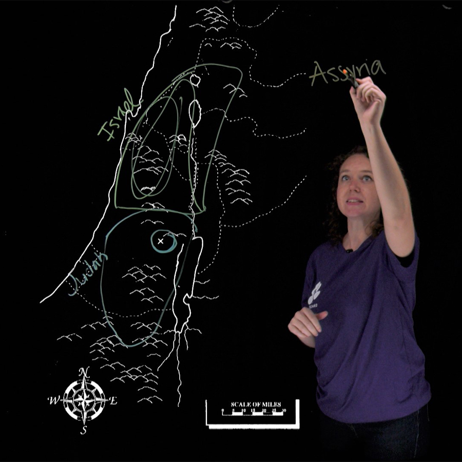 Leslie Fuller from Clemson Online interacts with a map using a Lightboard