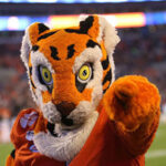 Clemson Tiger mascot on football field