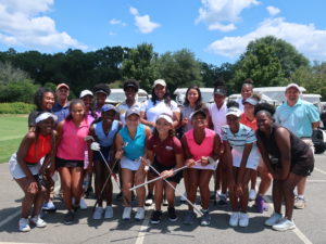 Teen athletes participating in the Black Girls Golf program on Clemson campus in July 2019. 