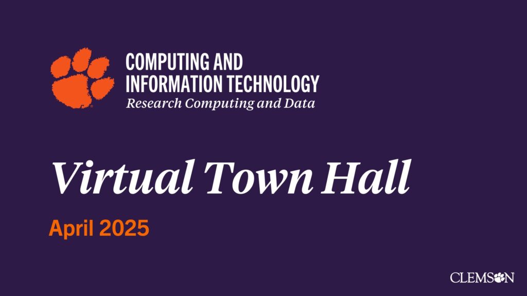 Title slide from the Town Hall, showing the RCD logo and the date of the event.