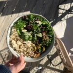 A meal using the Diabetes Plate Method: 1/2 of the plate non-starchy vegetables, 1/4 of the plate lean protein, and 1/4 of the plate carbohydrates and starches.