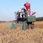 Plot Combine Harvesting Soybean