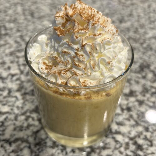 A class filled with greek yogurt mousee