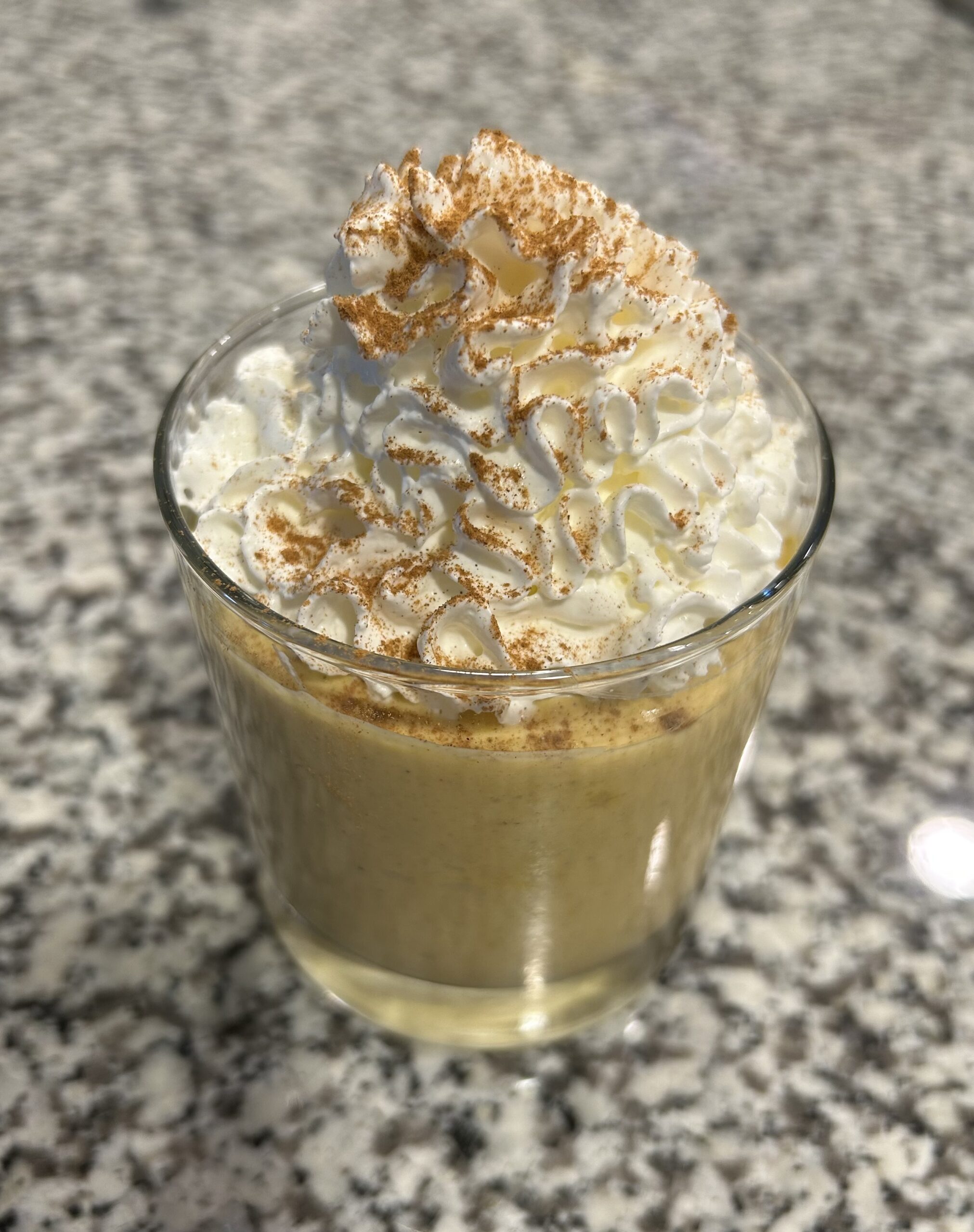 A class filled with greek yogurt mousee