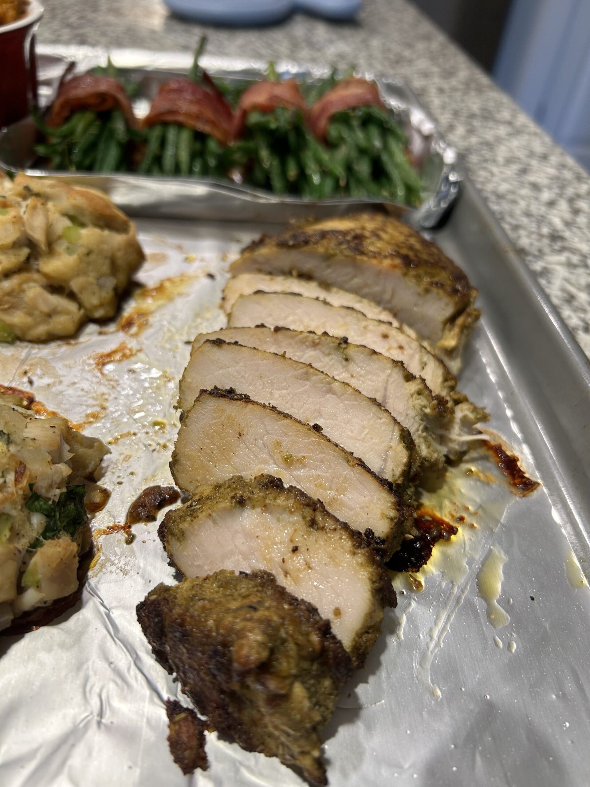 Oven Roasted Turkey Breast on a sheet pan