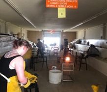 forging students working