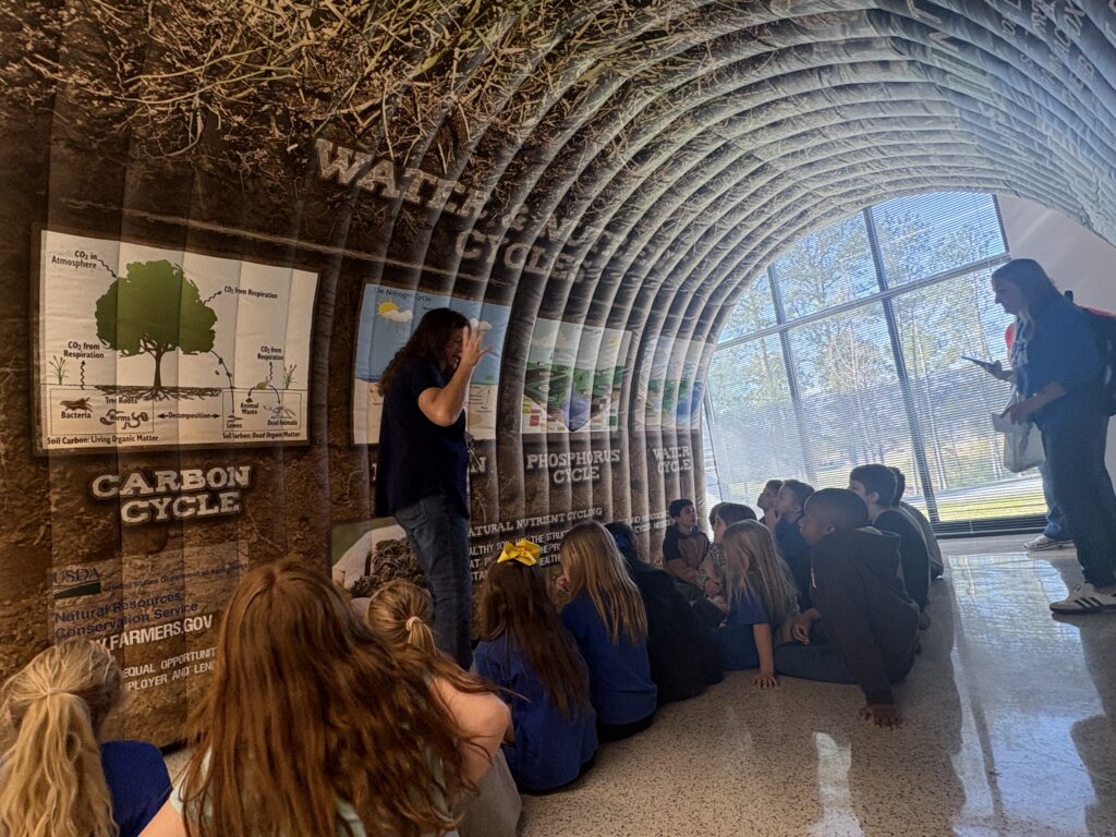 2nd graders in Soil and Water Tunnel