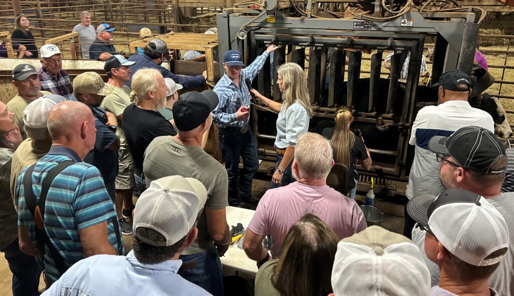 Cattlemen listening intently