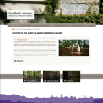 Screenshot of the Woodland Cemetery website homepage