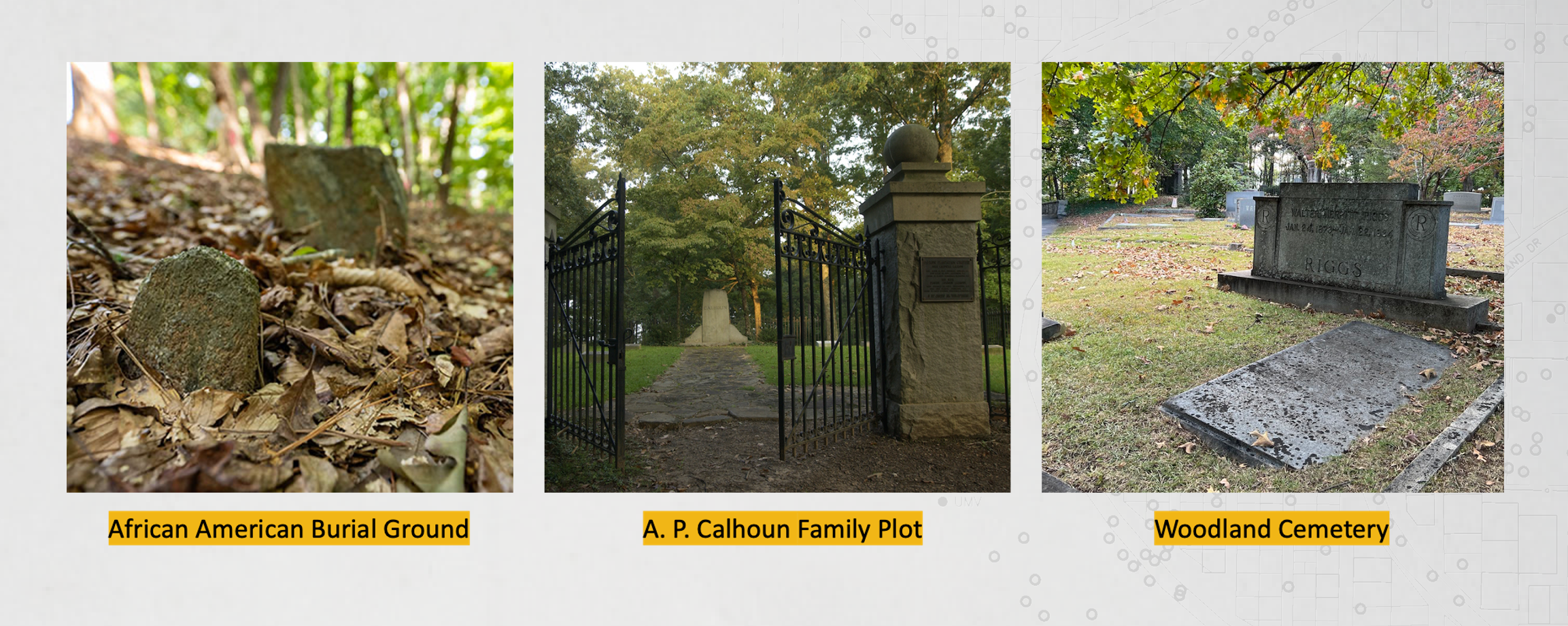 The African American Burial Ground, Andrew Pickens Calhoun Family Plot, and Woodland Cemetery at Clemson University